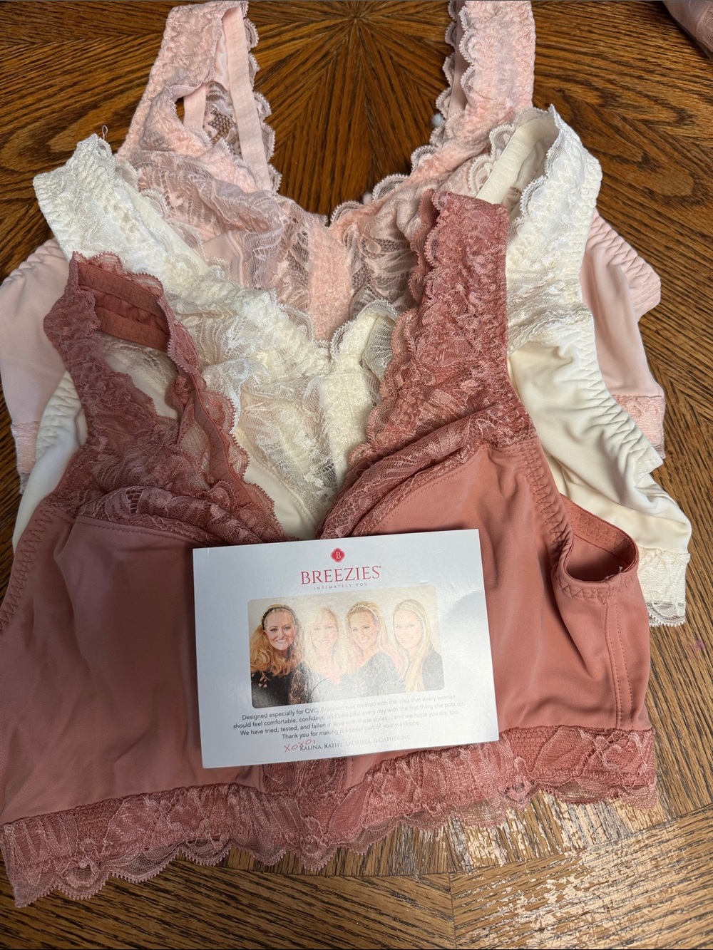 Breezies NIP BUNDLE OF 3 soft support lace wire free unlined stretch bras
